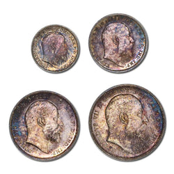 Great Britain 1908 Edward VII Maundy Set Cased