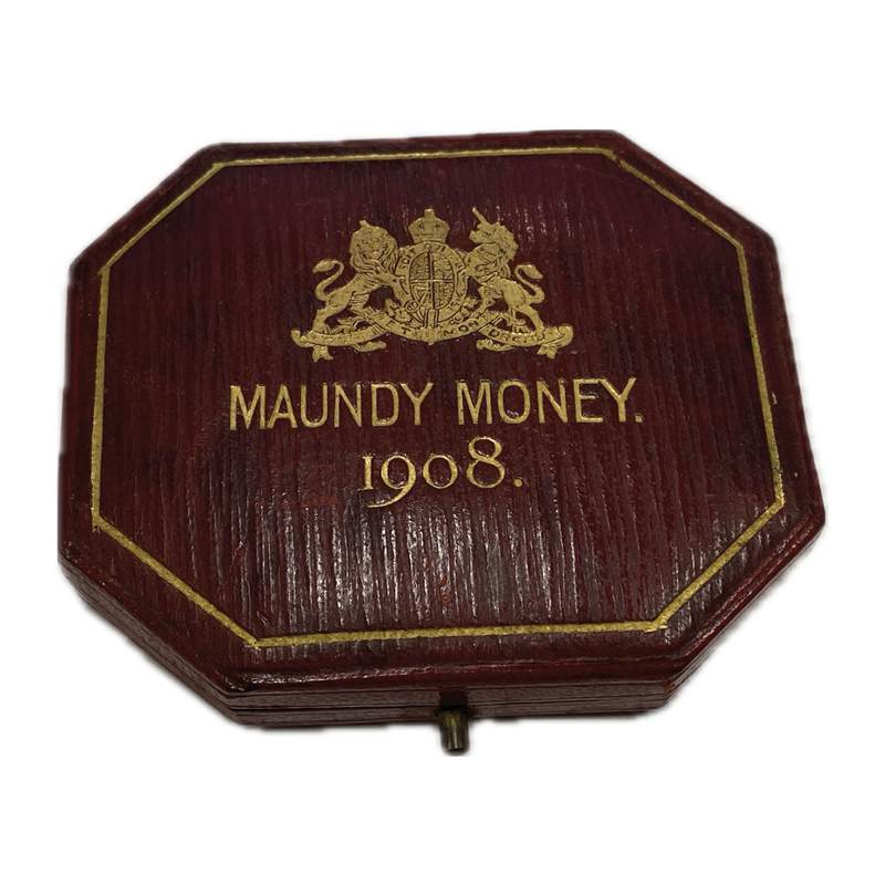 Great Britain 1908 Edward VII Maundy Set Cased