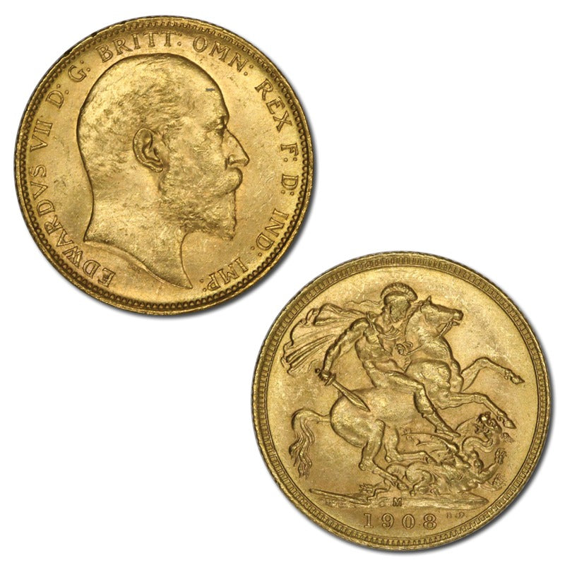 1908 Melbourne Gold Sovereign Lustrous UNC