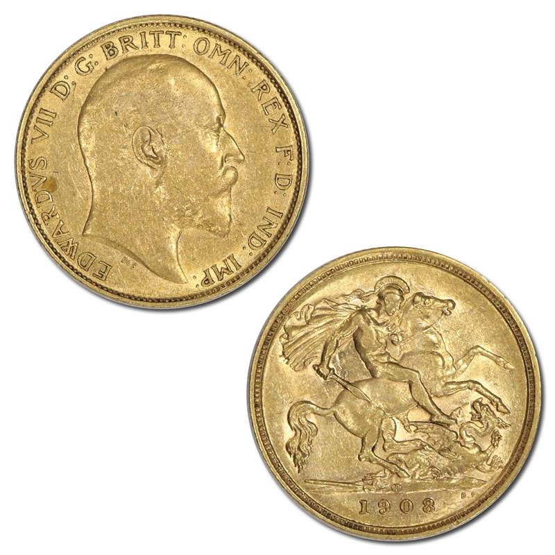1908 Melbourne King Edward VII Gold Half Sovereign