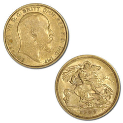1908 Melbourne King Edward VII Gold Half Sovereign