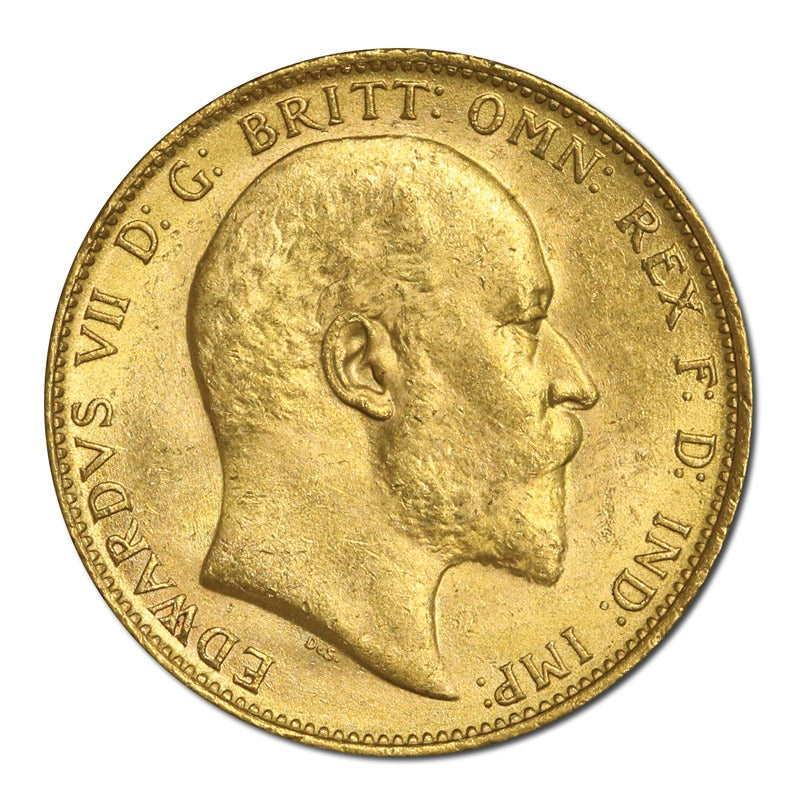 1909 Melbourne King Edward VII Gold Sovereign Lustrous UNC
