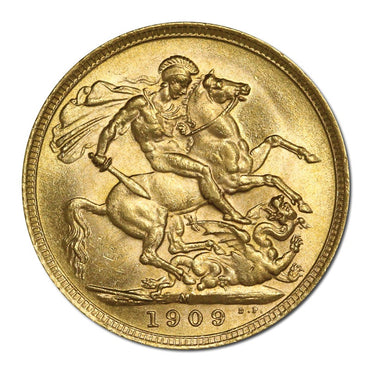 1909 Melbourne Edward VII Gold Sovereign Lustrous nUNC