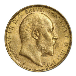 1909 Melbourne Edward VII Gold Sovereign Lustrous nUNC