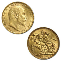 1909 Sydney King Edward VII Gold Sovereign Lustrous UNC