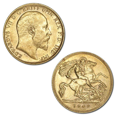1909 Perth King Edward VII Gold Half Sovereign VF