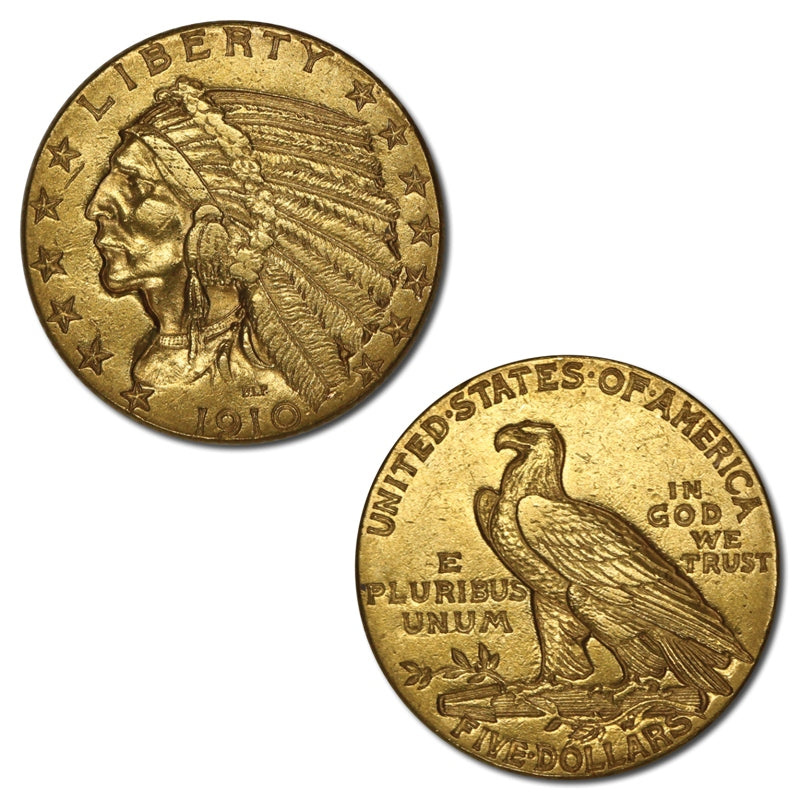 USA 1910 Philadelphia Gold Half Eagle VF+