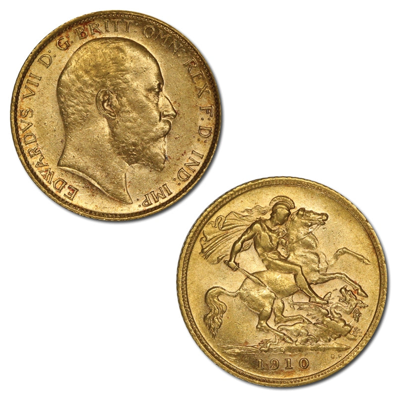 1910 Sydney Edward VII Gold Half Sovereign EF
