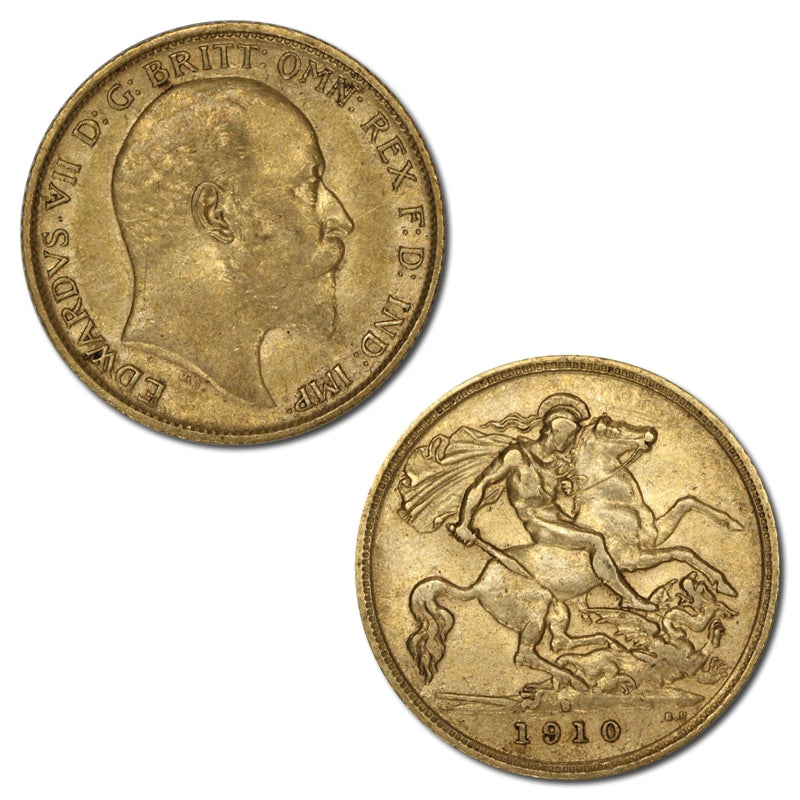 1910 Sydney Edward VII Gold Half Sovereign VF+