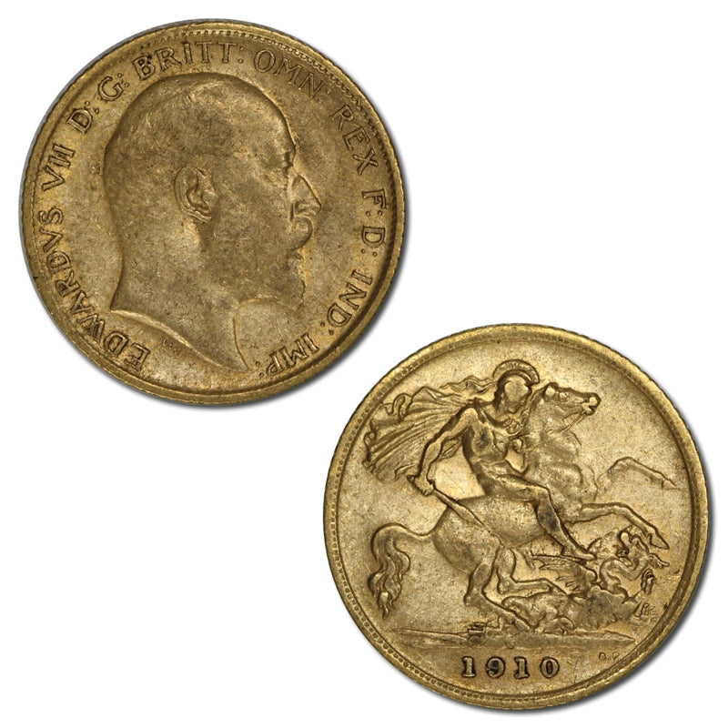 1910 Sydney Edward VII Gold Half Sovereign Fine
