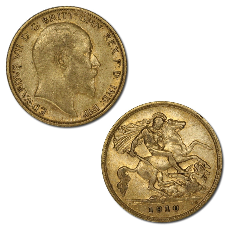 1910 Sydney Edward VII Gold Half Sovereign VF/Fine