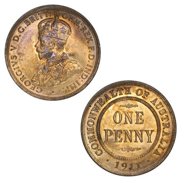 Australia 1911 Penny Lustrous BRILLIANT UNC