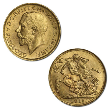 1911 Sydney King George V Gold Sovereign EF
