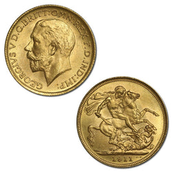 1911 Sydney King George V Gold Sovereign Lustrous UNC