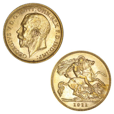 1911 Perth George V Gold Half Sovereign Lustrous UNC