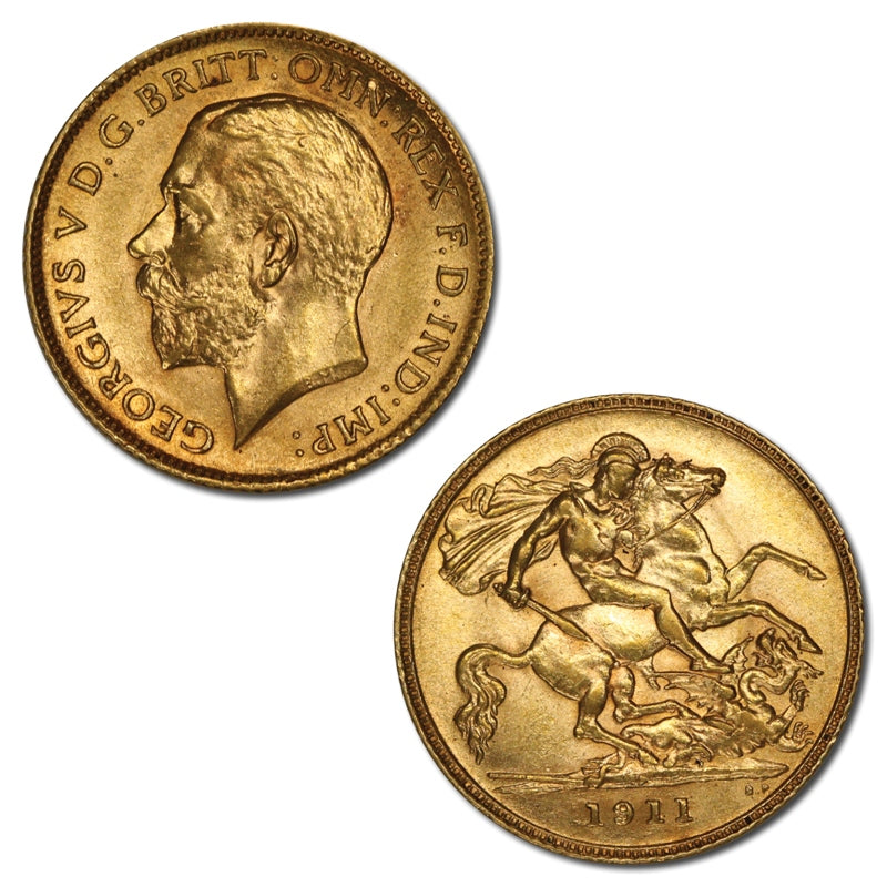 1911 Perth Gold Half Sovereign Lustrous UNC/nUNC