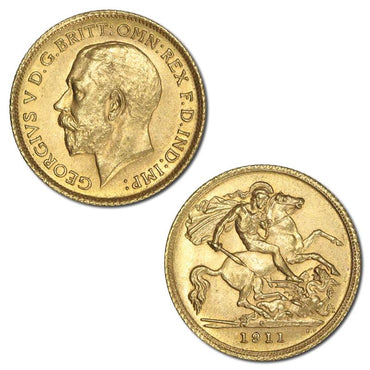 1911 Sydney George V Gold Half Sovereign VF-EF
