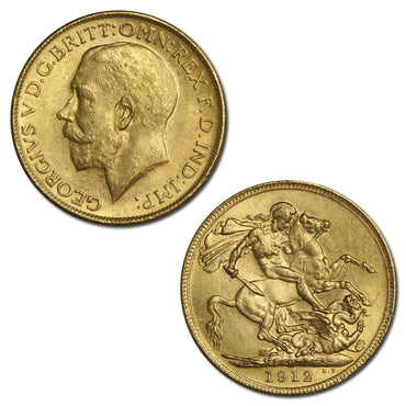 1912 Melbourne George V Gold Sovereign EF