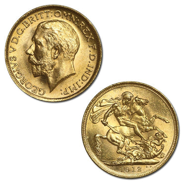 1912 Sydney King George V Gold Sovereign Lustrous UNC