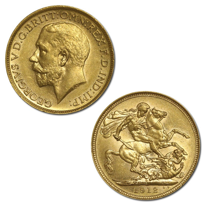 1912 Sydney King George V Gold Sovereign Lustrous UNC