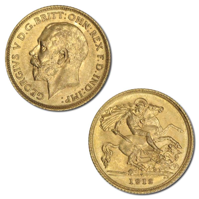 1912 Sydney George V Gold Half Sovereign EF