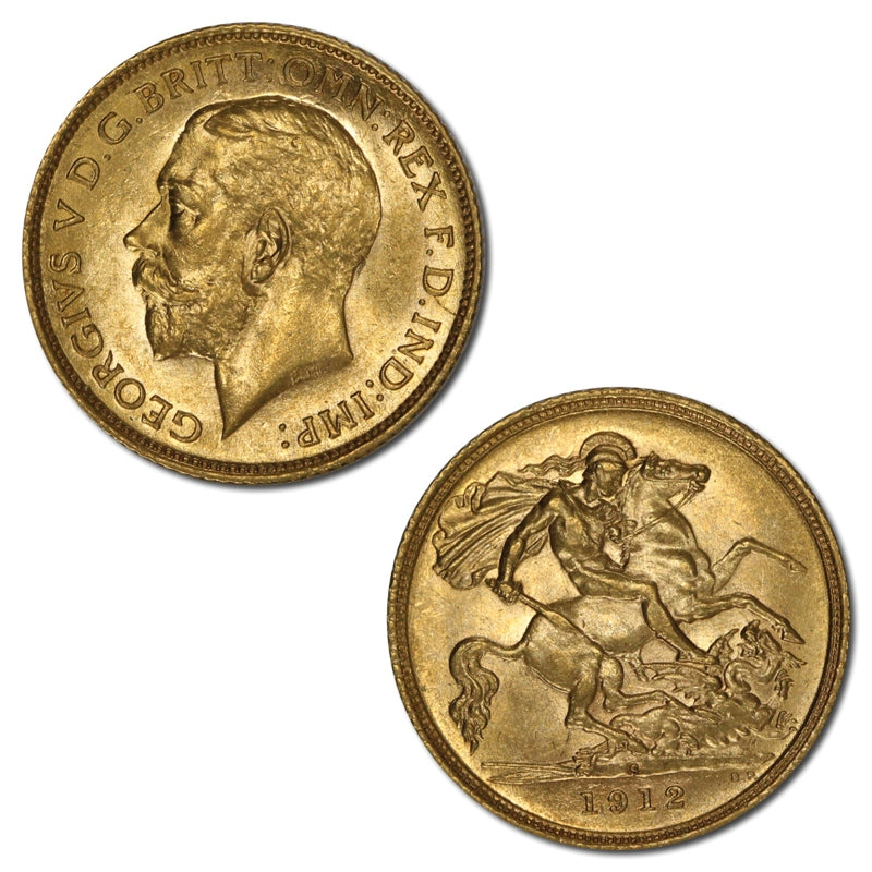 1912 Sydney George V Gold Half Sovereign EF+