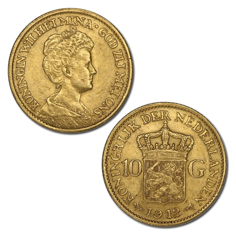 Netherlands 1912 10 Gulden Gold