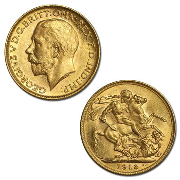 1913 Melbourne George V Gold Sovereign EF