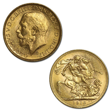 1913 Perth King George V Gold Sovereign Lustrous nUNC