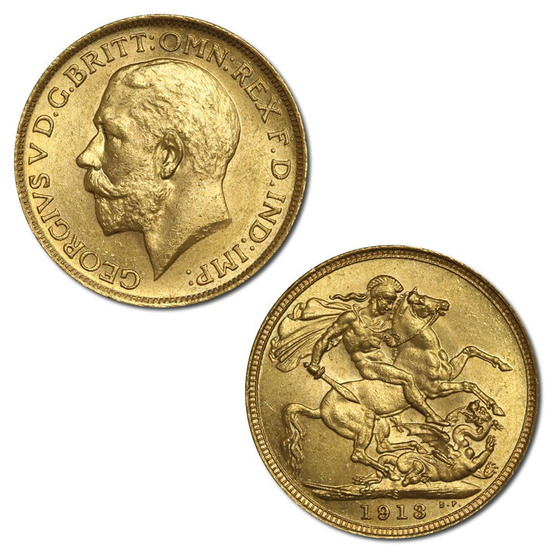1913 Sydney King George V Gold Sovereign Lustrous UNC