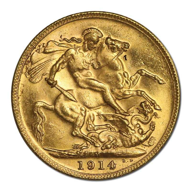 1914 Melbourne George V Gold Sovereign Lustrous UNC