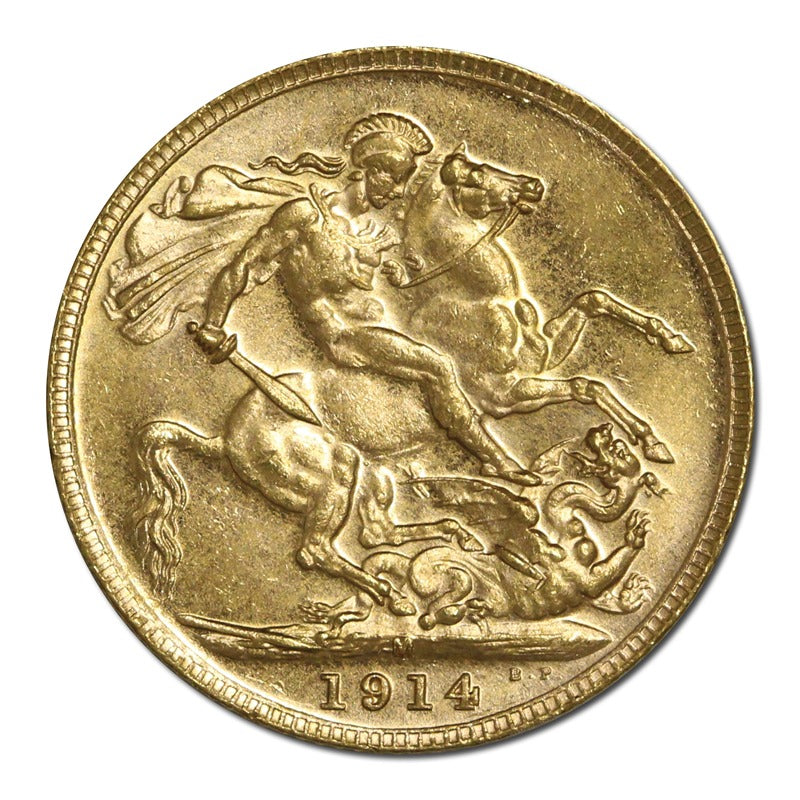 1914 Melbourne King George V Gold Sovereign Lustrous UNC