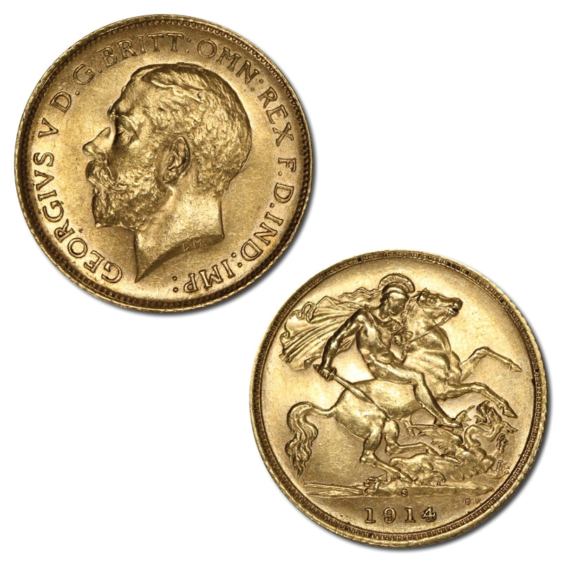 1914 Sydney George V Gold Half Sovereign EF