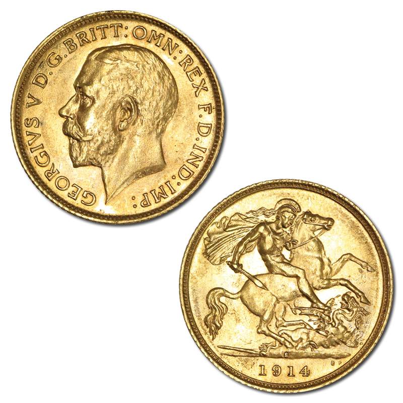 1914 Sydney King George V Gold Half Sovereign EF
