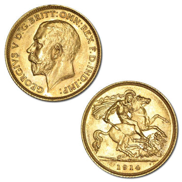 1914 Sydney King George V Gold Half Sovereign EF