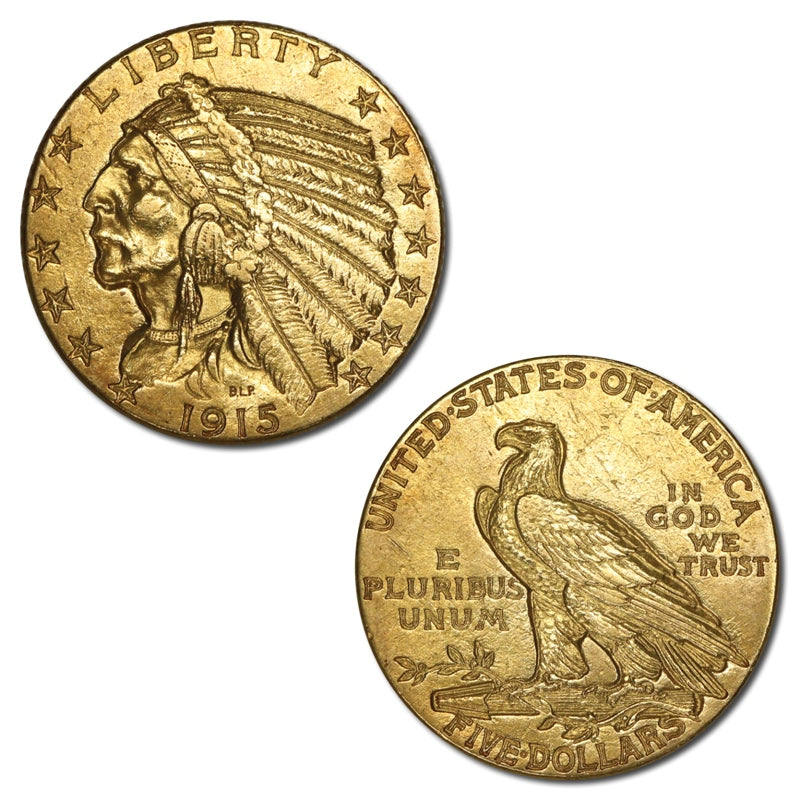 USA 1915 Philadelphia Gold Half Eagle EF