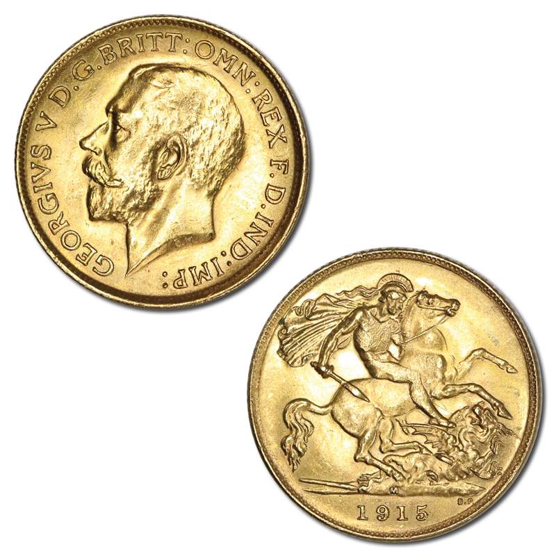 1915 Melbourne George V Half Sovereign Lustrous UNC