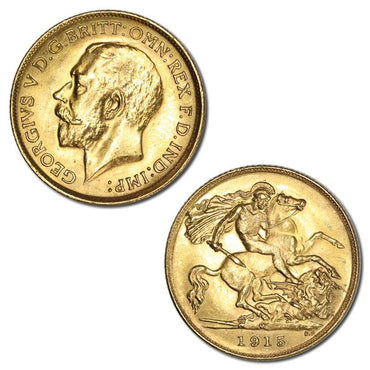 1915 Melbourne George V Half Sovereign Lustrous UNC