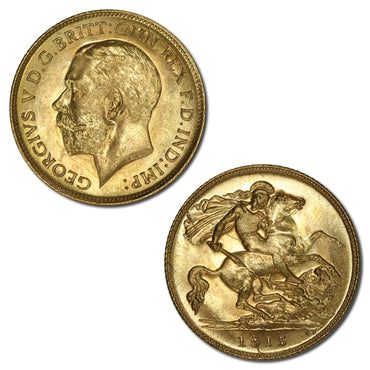1915 Melbourne George V Half Sovereign Lustrous CHOICE UNC