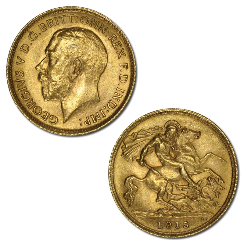 1915 Sydney George V Gold Half Sovereign EF