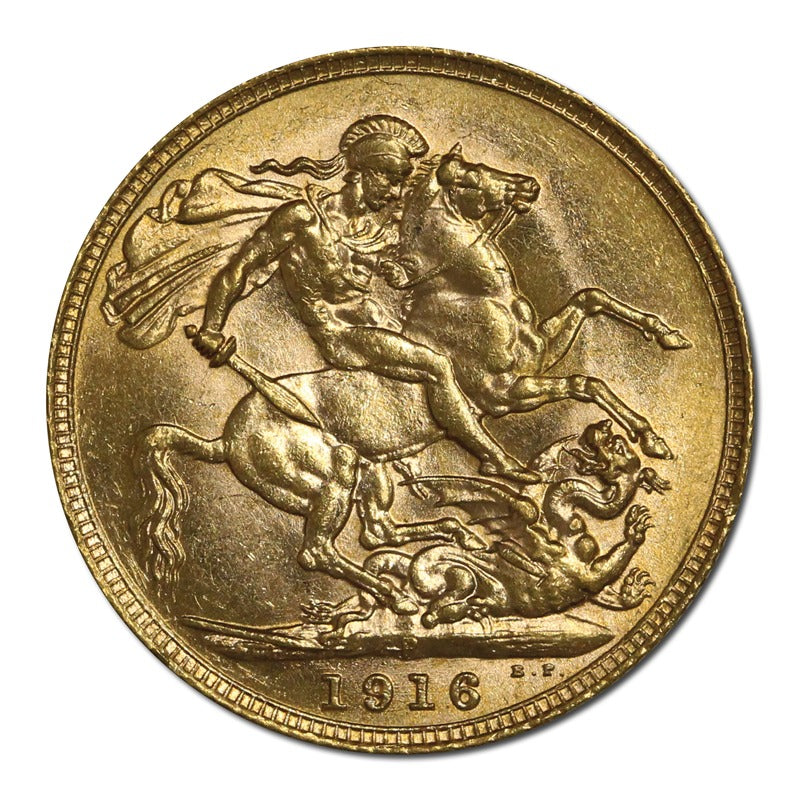 1916 Perth King George V Gold Sovereign Lustrous CHOICE UNC