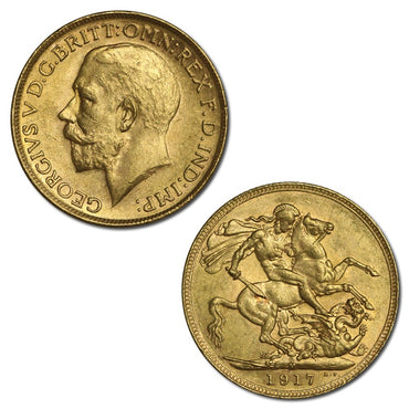 1917 Melbourne George V Gold Sovereign EF