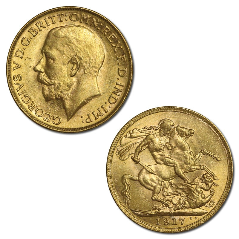1917 Melbourne George V Gold Sovereign Lustrous CHOICE UNC