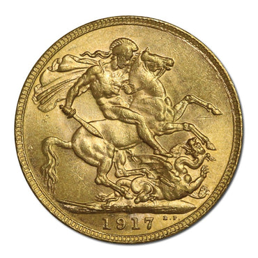 1917 Melbourne George V Gold Sovereign Lustrous CHOICE UNC