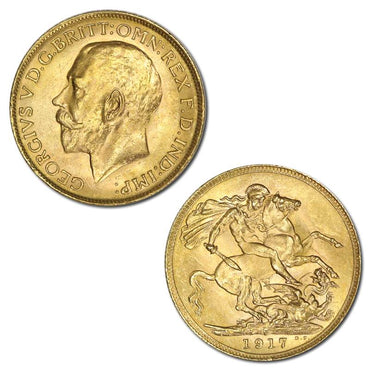 1917 Perth King George V Gold Sovereign Lustrous nUNC