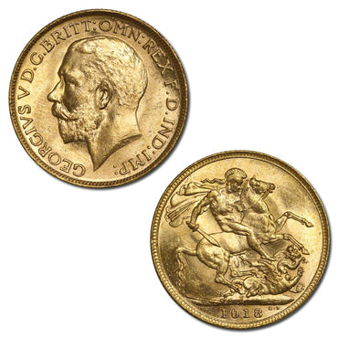1918 Melbourne George V Gold Sovereign Lustrous CHOICE UNC