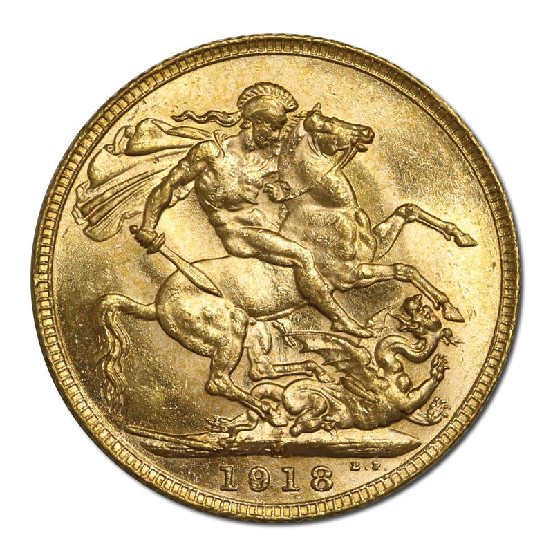 1918 Melbourne George V Gold Sovereign Lustrous CHOICE UNC
