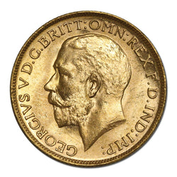 1918 Melbourne George V Gold Sovereign Lustrous CHOICE UNC