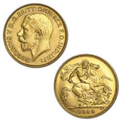 1918 Perth George V Gold Half Sovereign Lustrous nUNC