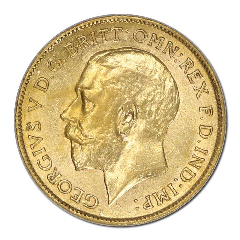 1918 Perth George V Gold Half Sovereign EF/VF+